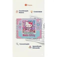 🎀 Livro de Colorir Infantil Hello Kitty – Educativo, Criativo, +3 Anos, Sem Telas, Capa Espiral 💗