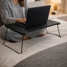 Suporte para Notebook Dobrável Colo Multiuso Café Cama e Sofá Portátil de Metal Preto