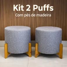 Kit Puff Puff para Penteadeira Puff Redondo Puff Sala Puff Organico Puff Banqueta Linho Quarto