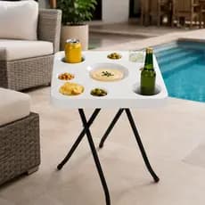 Mesa Petisqueira Dobrável Petisqueira Plástico Bandeja de Petiscos Mesinha Petisqueira Para Piscina