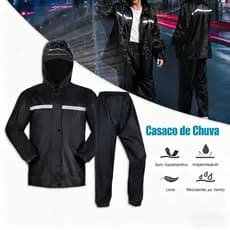 Capa À Prova De Vento E Chuva Roupa Para Motoqueiros Ciclistas Impermeável Calça Jaqueta C/ Capuz