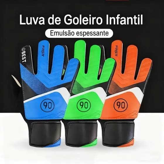 Luva goleiro crianças luvas de futebol crianças dedo cheio luvas de goleiro antiderrapante amortecimento engrossado