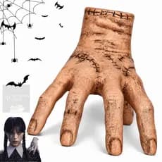 Acessório Mãozinha Wandinha Addams Realista Decoração Halloween Fantasia Cosplay Terror Festa