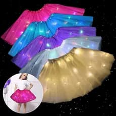 Saia de Tule Tutu com LED e Strass Adulto 40cm | Festa, Carnaval, Halloween e Eventos
