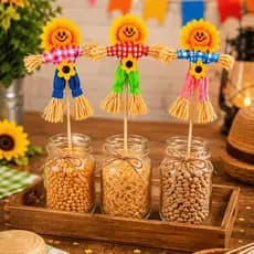 Kit Espantalhos Decorativos Festa Junina 30cm Enfeite Arraiá Caipira
