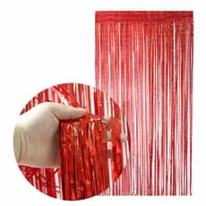 . Cortina de Fitilhos Metalizada 2x1m Decoração Festa Painel Fotográfico Brilho Premium