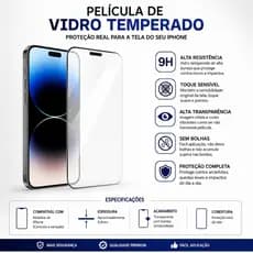 Pelicula Vidro 3D Proteção Iphone 11 12 13 14 15 16 17 Pro Max Qualidade Fácil Instalação