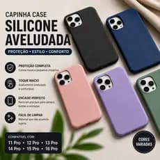 Capinha Case Silicone Aveludada IP 11 12 13 14 15 16 Pro Cores Variadas Câmera Aberta Fechada