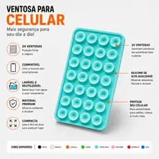 Ventosas para Celular Fixação Espelhos Superfícies Lisas Cores Diversas - Lili