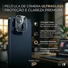 Película Vidro Temperado IP Lente Câmera 11 12 13 14 15 16 Pro Max Proteção Qualidade