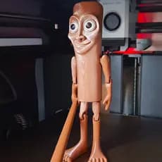 Tung Tung Tung Sahur articulado com bastão - 15cm - BRAINROT 3D Roblox