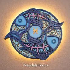 Mandala Signo Zodíaco 3D com LED - Decoração Mística Personalizada - Presente Signos Colecionável
