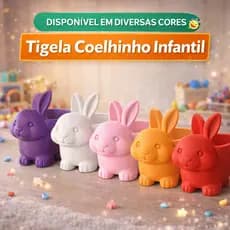 Tigela Coelho Infantil | Prato Bacia Infantil Coelinho | Cozinha Kids Decoração Presente Bowl suporte mini Ovos Pascoa