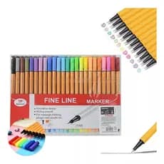 Kit 48 Canetas Fine Line Ponta Fina Canetinhas Coloridas