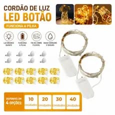 Superbaixos Preço Kit 10 Pisca Fio Fada 2m Cordão 20 Leds Decoraçã Bateria Festa Junina Bandeirinhas Cordão