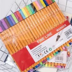Kit 12/24/36/48 Canetas Ponta Fina Canetinhas Fine Line Coloridas