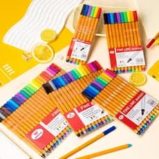 Superbaixos Preço Kit 12/24 Canetas Coloridas De Ponta Fina De 0,4 Mm Para Desenh