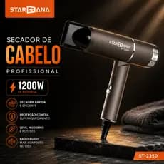 Secador De Cabelo Profissional STARANA 1200W Compacto Potente Viagem 127V e 227V