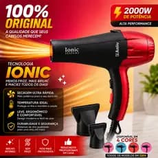 Secador de Cabelo Profissional ANLIU 2000W Original Ionic Anti Frizz Alta Potência 220V