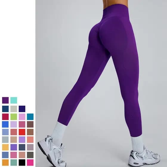 Leggings de Fitness Femininas, Calças de Yoga de Cintura Alta, Leggings Esportivas Sem Costura, Leggings de Fitness