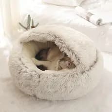 Cama Redonda para Gato 2 em 1, Ninho Quente, Saco de Dormir para Animais de Estimação, Acessórios para Animais de Estima