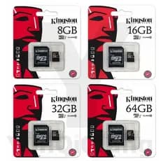 Kingston Cartão 100 % original SD/TF De Armazenamento De Dados 16GB 32GB 64GB 128GB 256GB 512GB mini plug and play Saída