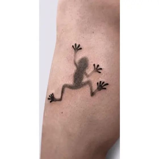 [Novo produto] Adesivos de tatuagem de sapo pequeno estilo simples, adesivos temporários pretos de animais fofos de dese