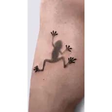 [Novo produto] Adesivos de tatuagem de sapo pequeno estilo simples, adesivos temporários pretos de animais fofos de dese