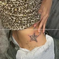 [Novo produto] Super Leopard Print Cintura Ruffian Bonito Tatuagem Adesivos À Prova D 'Água de Longa Duração de Alta Apa