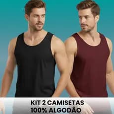 Kit 2 Camiseta Masculina 100% Algodão Regata Masculina Básica Lisa Camisa Premium Envio Imediato