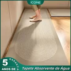 ICONE Tapete Absorvente Antiderrapante Para Cozinha e Banheiro Secagem Rápida