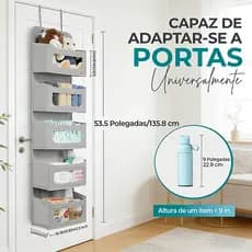 Organizador de Armazenamento Multifuncional para Parede e Porta - 2 a 5 Camadas