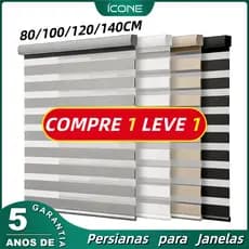 ICONE Persiana Para Quarto Multicolorido PVC Blackout Cortinas e Persianas Dupla Camada Moderna