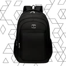 Mochila Preta Básica Multifuncional Ideal para Trabalho, Faculdade e Escola