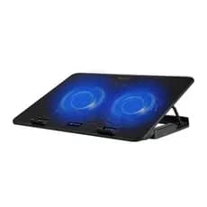 Base Suporte Cooler Para Notebook 2 Fans Com Led Azul