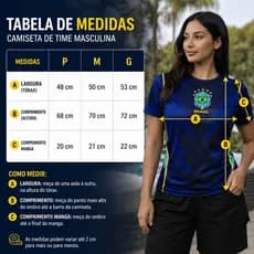 Camiseta Seleção Brasil Azul  Unissex Dry Fit Oficial– Esportiva Confortável P M G