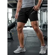 Shorts Bermuda 2 em 1 Masculina Academia Corrida Fitness c/ Compressão Treino Dry Fit 3 bolsos SPORT