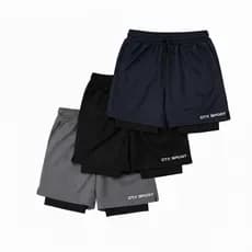 KIT 3 Bermudas 2 em 1 Masculina Academia Corrida Fitness c/ Compressão Treino Dry Fit 3 bolsos SPORT