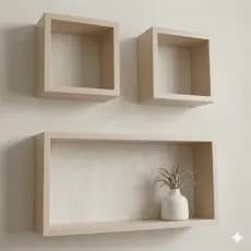 Kit 3 Nichos Decorativos de Parede MDF – Prateleira Suspensa Moderna Quarto, Banheiro, Sala