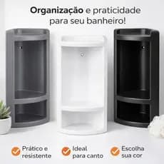 Cantoneira Porta Shampoo Sabonete Banheiro Resistente – Organize seu Banheiro com Elegância"