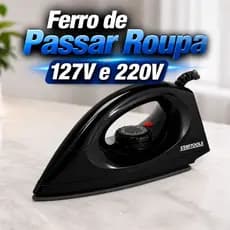 Ferro de Passar Roupa a Seco Base Antiaderente 127V e 220V
