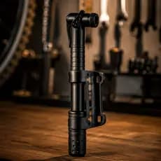 Bomba De Ar Bicicleta Portátil Com Suporte Preta Manual