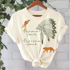 Blusa feminina estilosa camiseta T-shirt100%algodão roupa axé pra ver a força que a jurema tem