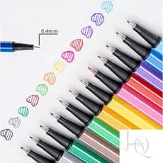KIT COM 12/24/36/48 cores Canetas Coloridas Fine Line Ponta Fina Fineliner 0.4mm 1ª Linha