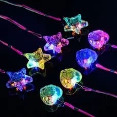 Colar ou Anel Pisca Led Sortidos- 10 un Luminoso Brilha Neon Festa Casamento Balada Modelos