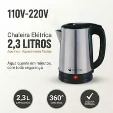 Chaleira Elétrica Inox 2 Litros Bivolt 110 v 220 v para Café Chá Aquecimento Rápido