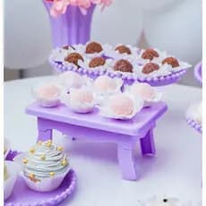 Mini Mesa Decorativa Mesinha Decoração para Festa Suporte Doce e Salgado