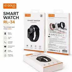SmartWatch RL-34 A 'Gold compatível com IOS e ANDROID