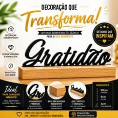 Decoração 3D com Base em MDF - Gratidão