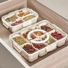 Organizador Geladeira Hermético com Divisórias para Armazenar Alimentos Multiuso